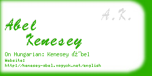 abel kenesey business card